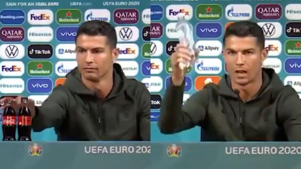 Odsunul dve fľaše a spôsobil tým rozruch. Cristiano Ronaldo ukázal, akú moc má v rukách jeden z najlepších futbalistov sveta.