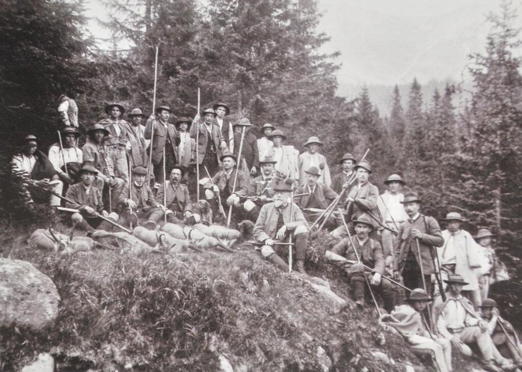 Poľovačka Hohenloheho hostí na kamzíky v roku 1903
