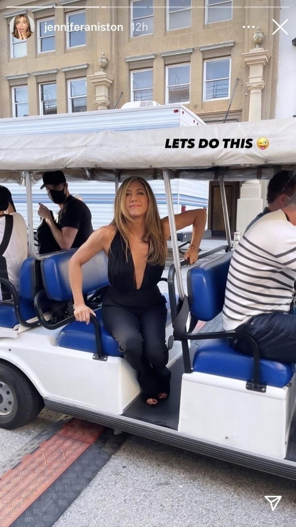 Jennifer Aniston dorazila na nakrúcanie Priateľov.