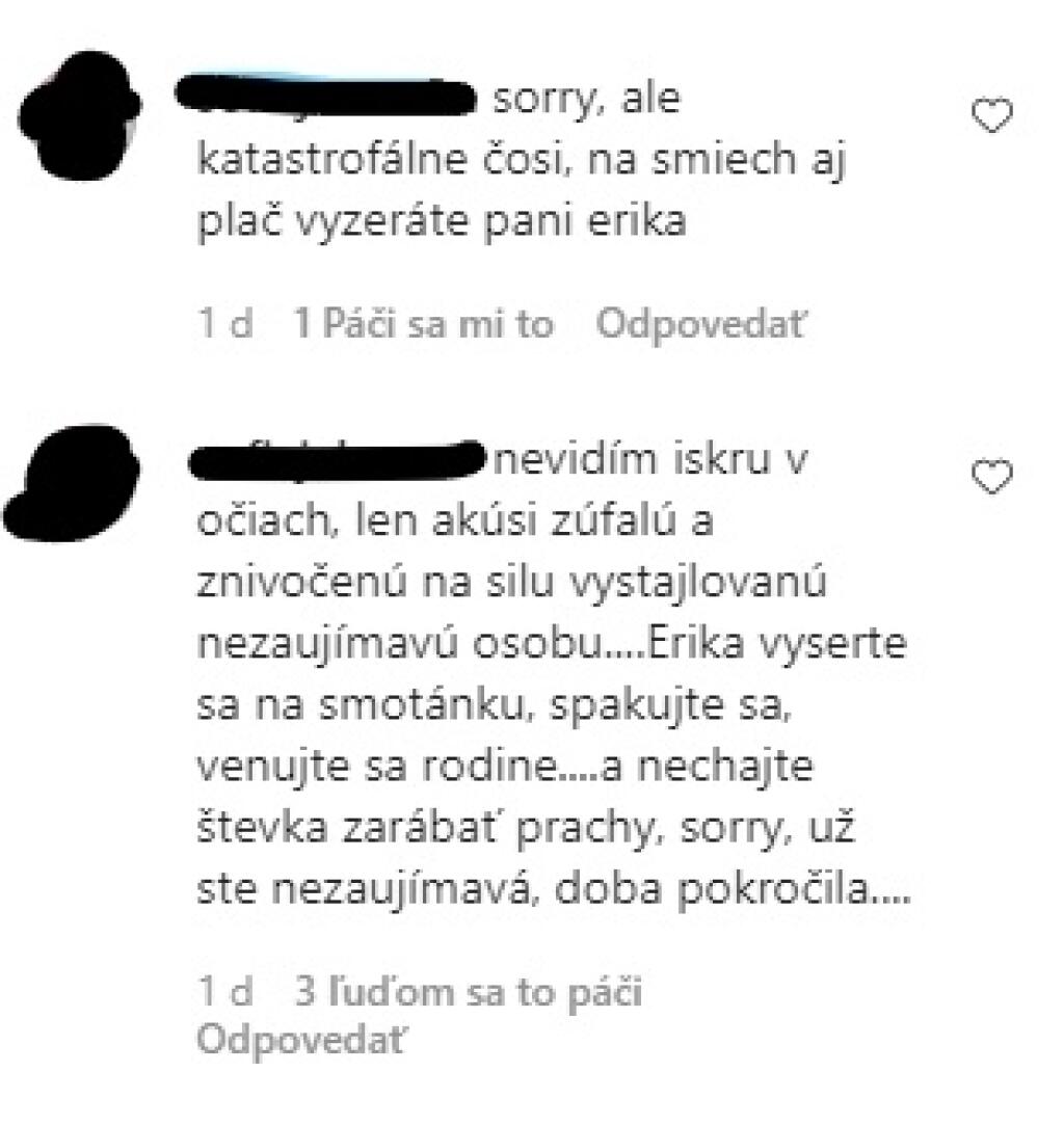 Erike písali, že šaty jej vôbec nepristanú.