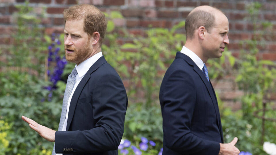 Britskí princovia William (vpravo) a Harry (vľavo) odhalili v záhradách Kensingtonského paláca v Londýne novú sochu svojej matky, princeznej Diany, v deň jej nedožitých 60. narodenín vo štvrtok 1. júla 2021.