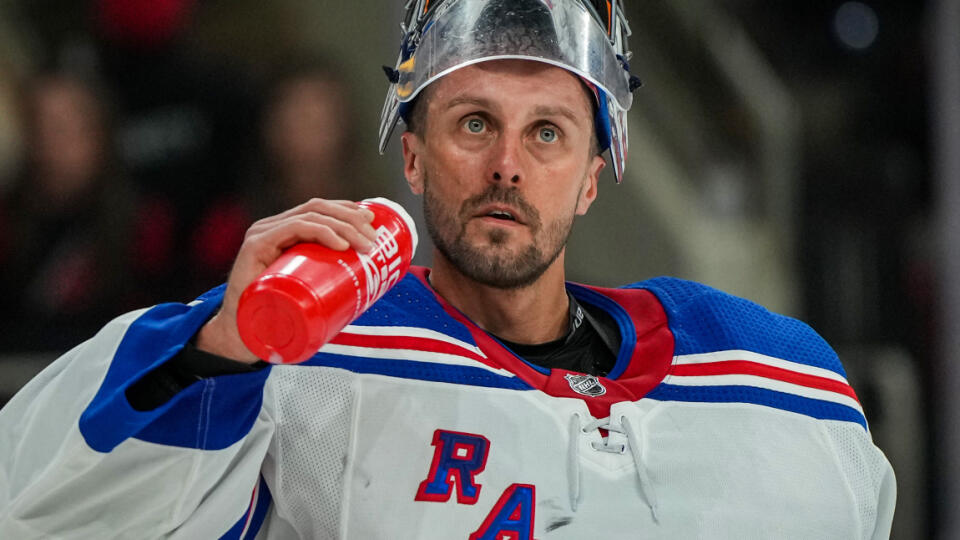 Jaroslav Halák v drese New Yorku Rangers.