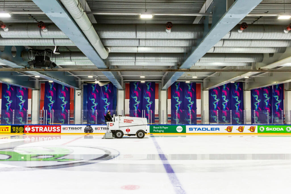 Na snímke je tréningová hala v helsinkej Ice Hall, ktorá sa nachádza pod úrovňou zeme.