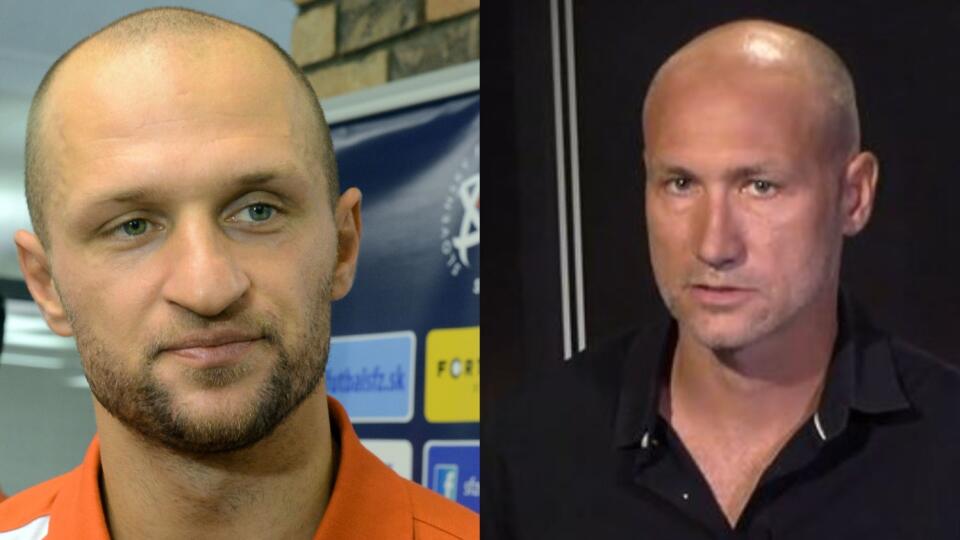 Slovenskí futbalisti dali prednosť Tomášovi Medveďovi (vpravo) pred Jánom Muchom.
