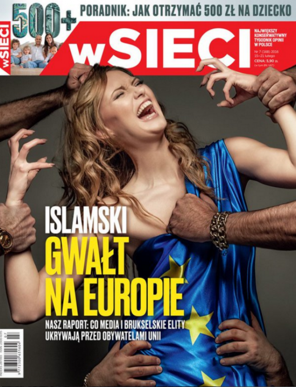 Konzervatívny magazín pobúril fotkou ženy znásilňovanej ľuďmi tmavej pleti