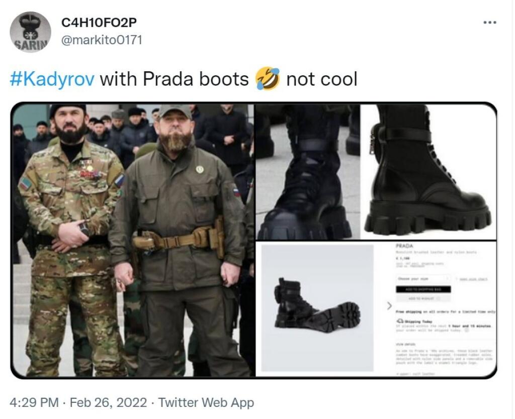 FOTO Diabol nosí Pradu? Veliteľ čečenských hrdlorezov je na smiech: Aha, čo  si obul do boja!