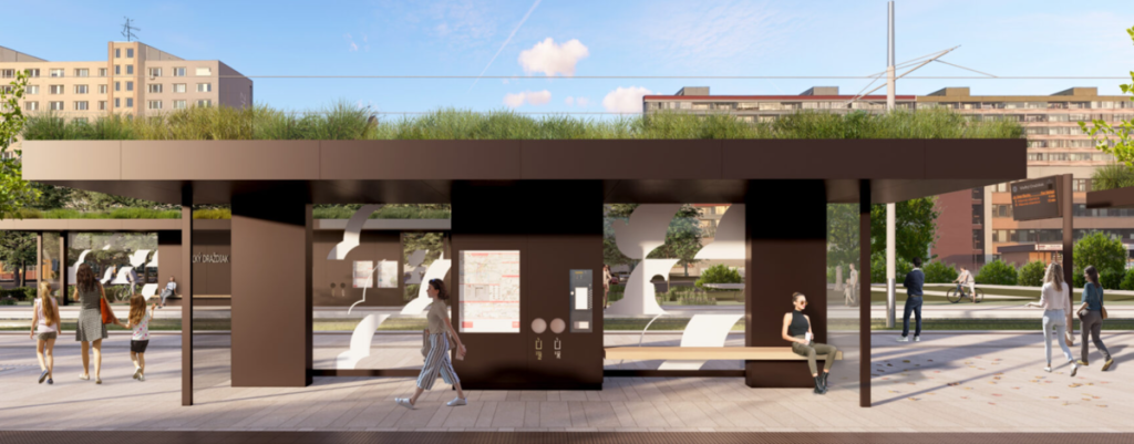 Petržalská električka: Vizualizácia zástavky Veľký Draždiak.