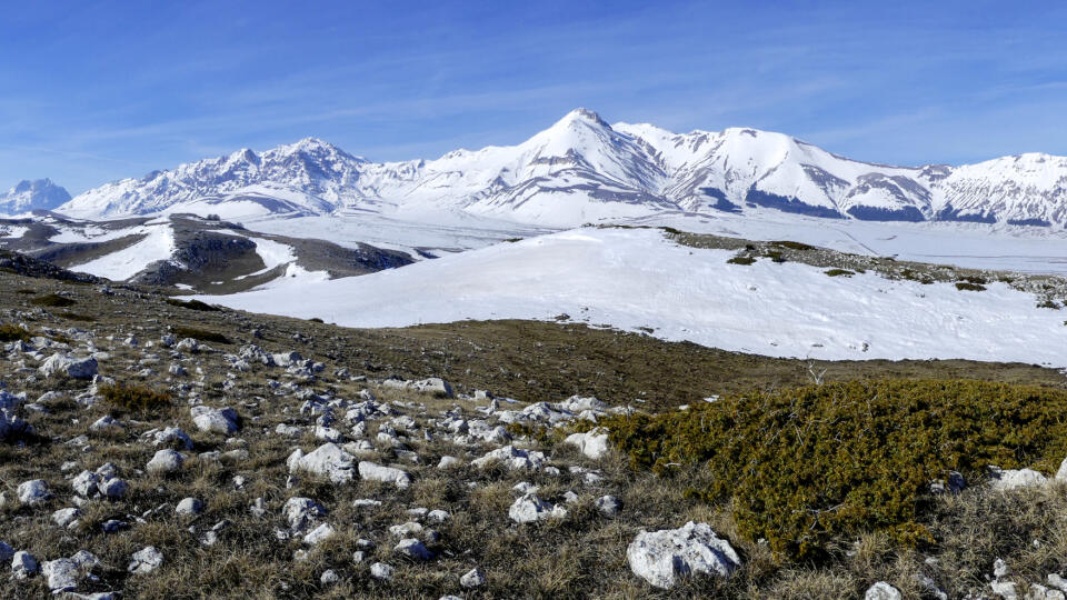 Panoráma Stredných Apenín
Južná časť masívu Gran Sasso.