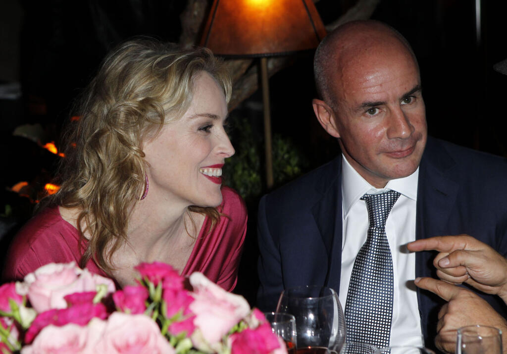 Johan ELiasch so Sharon Stone na oskarovej večery poriadanej škandalóznym Harveym Weinsteinom.
