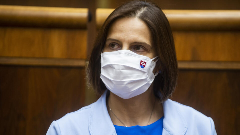 Na snímke ministerka spravodlivosti SR Mária Kolíková (klub SaS) počas rokovania 55. schôdze Národnej rady SR 17. februára 2022 v Bratislave. FOTO TASR - Jakub Kotian