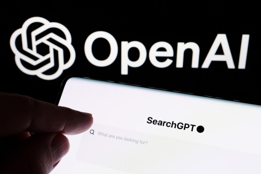Hand,Pointing,At,Searchgpt,Page,Seen,On,The,Smartphone,And
