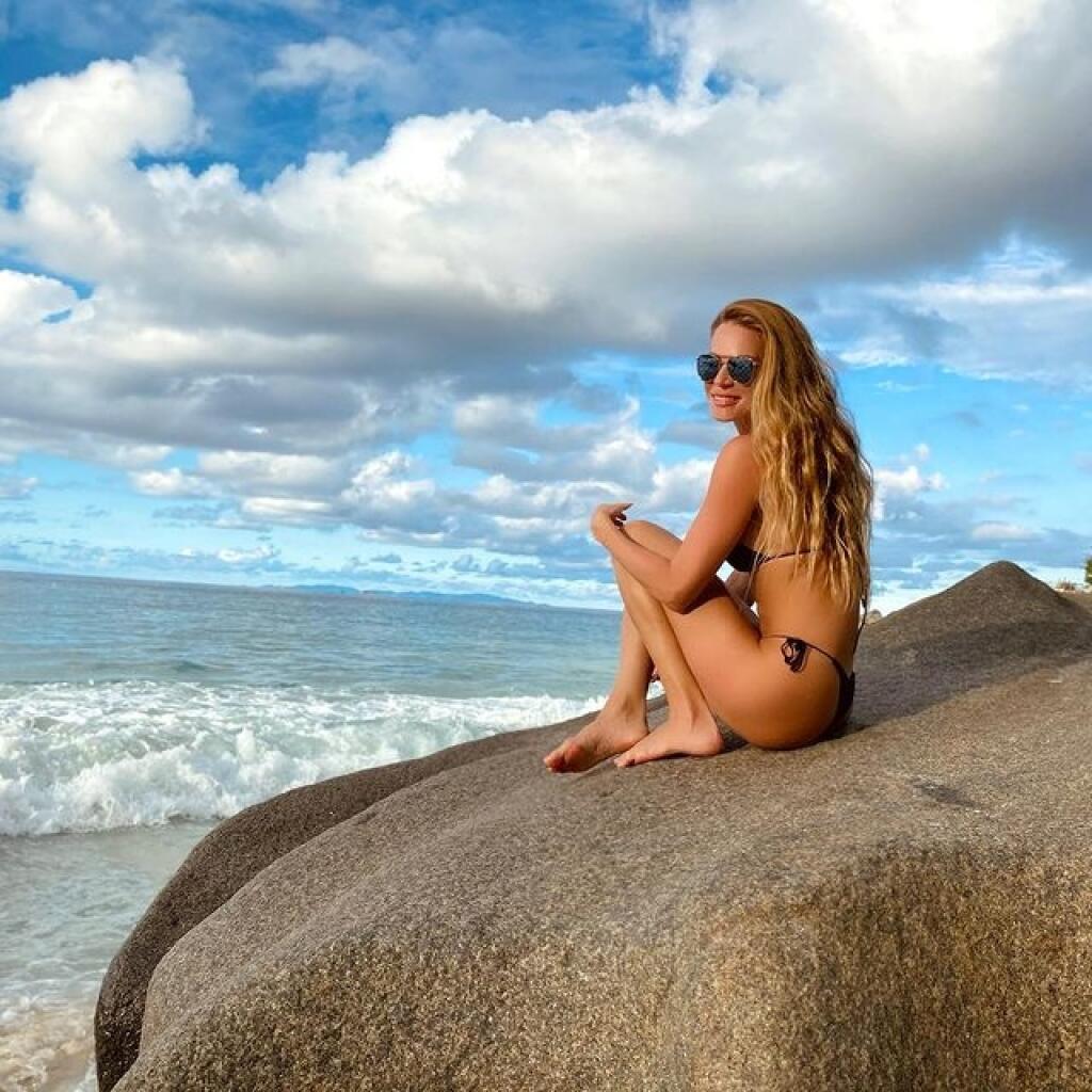 Andrea Verešová na Seychelských ostrovoch.