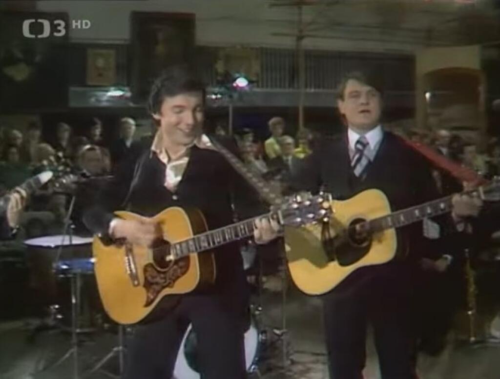 Karel Gott a Ladislav Štaidl v osemdesiatych rokoch.