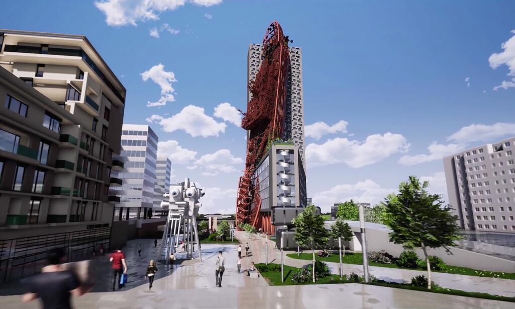 Vizualizácia projektu Top Tower, ktorý má byť najvyššou budovou Prahy