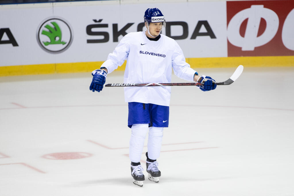 Na snímke Dávid Bondra počas rozkorčulovania slovenskej hokejovej reprezentácie pred zápasom A skupiny IIHF Majstrovstiev sveta v ľadovom hokeji proti Francúzsku.