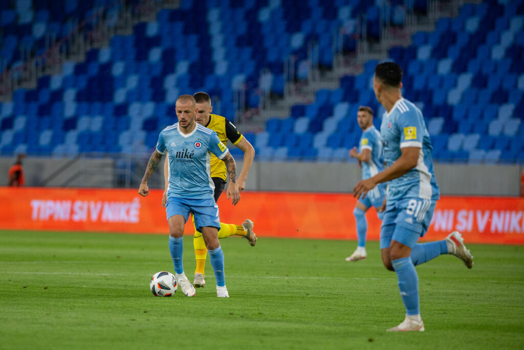 Druhé kolo Ligy majstrov 2021/2022 na Tehelnom poli kde sa stretli ŠK Slovan Bratislava a Young Boys Bern. Na snímke je Vladimír Weiss ml..