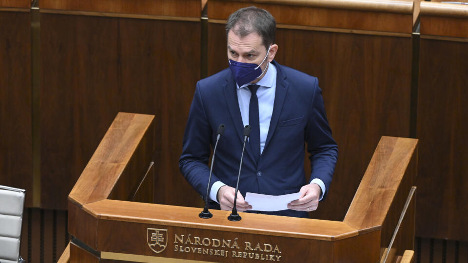 Na snímke minister financií Igor Matovič (OĽaNO) počas zasadnutia parlamentu v Bratislave v piatok 28. mája 2021. FOTO TASR - Pavel Neubauer