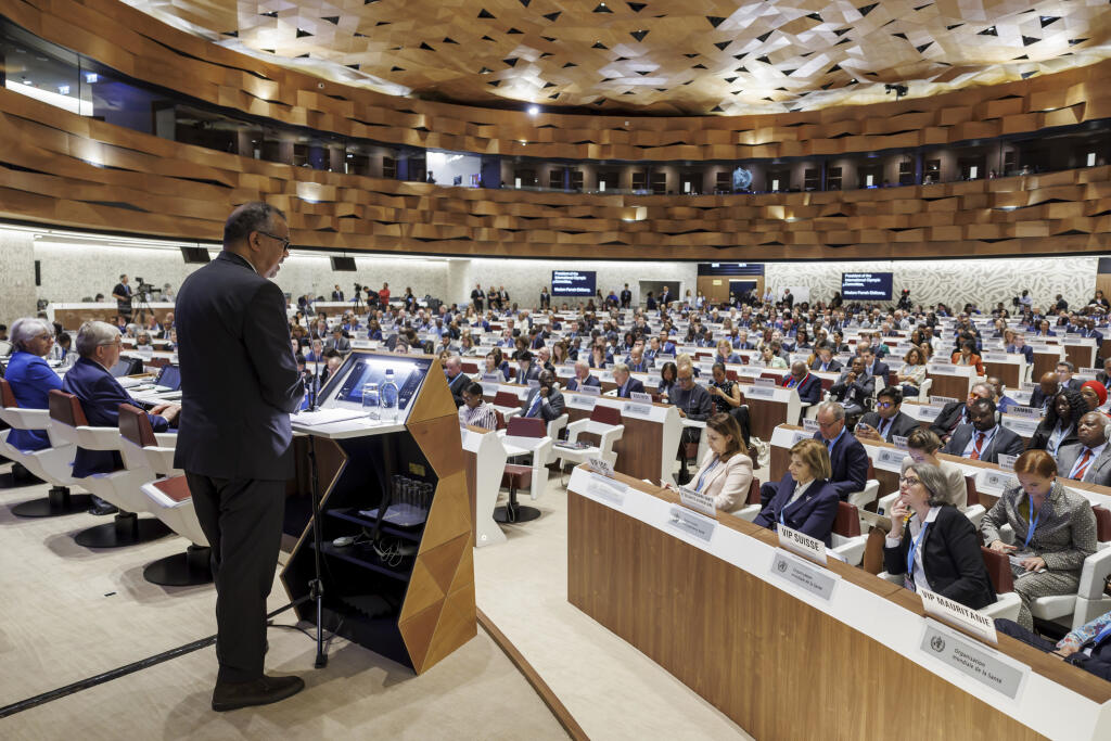 JB 45 Ženeva - Generálny riaditeľ Svetovej zdravotníckej organizácie (WHO) Tedros Adhanom Ghebreyesus počas prejavu na otvorení 77. zasadnutia Svetového zdravotníckeho zhromaždenia, ktoré je vrcholným rozhodovacím orgánom Svetovej zdravotníckej organizácie (WHO) v sídle WHO v Ženeve 27. mája 2024. FOTO TASR/AP

Tedros Adhanom Ghebreyesus, Director General of the World Health Organization (WHO), delivers his statement, during the opening of the 77th World Health Assembly (WHA77) at the European h