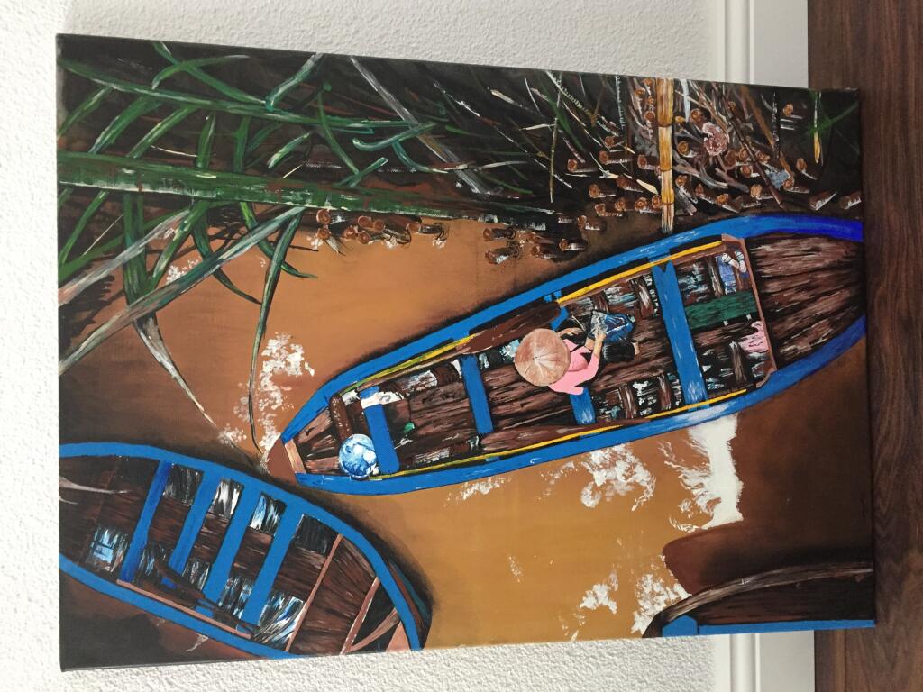 Obraz Romany Dang Van: DELTA MEKONGU – Vinh Long, Južný Vietnam