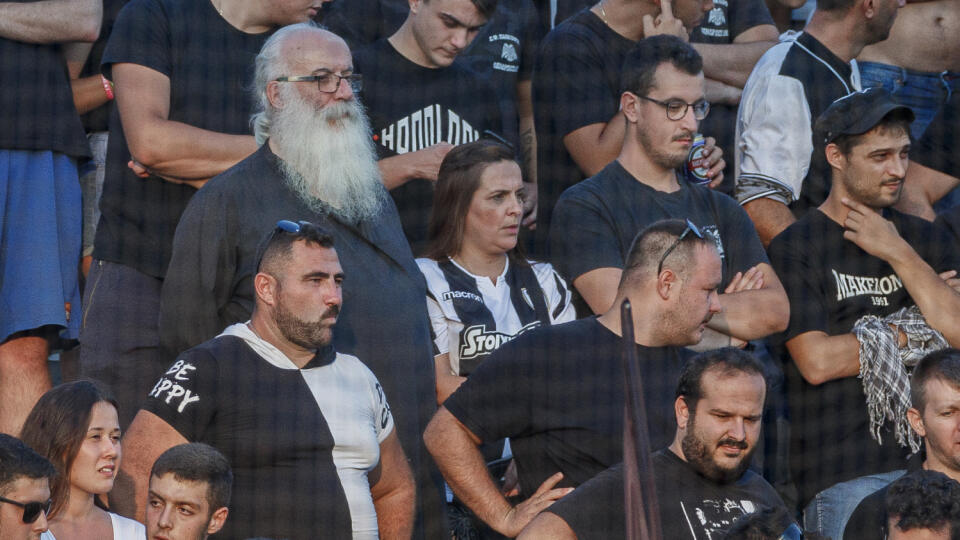 Na snímken Papa Paok počas odvetného zápasu playoff Európskej ligy medzi ŠK Slovan Bratislava a Paok FC.