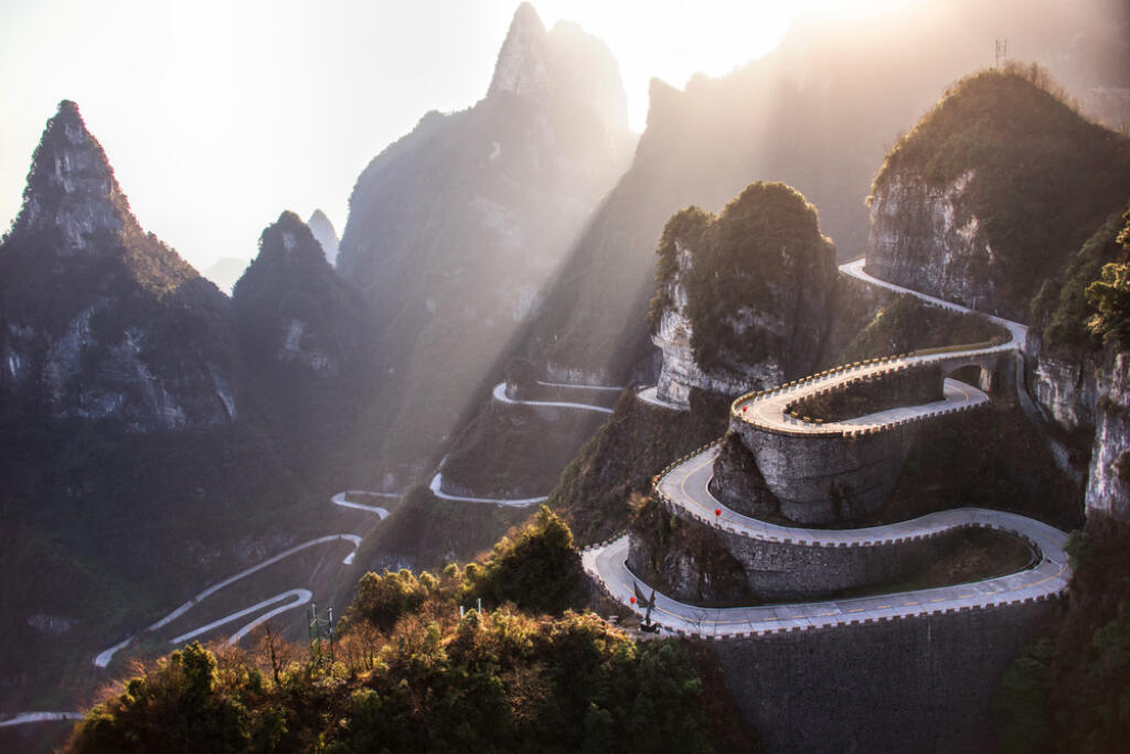 The,Winding,Road,Of,Tianmen,Mountain,National,Park,,Hunan,Province,