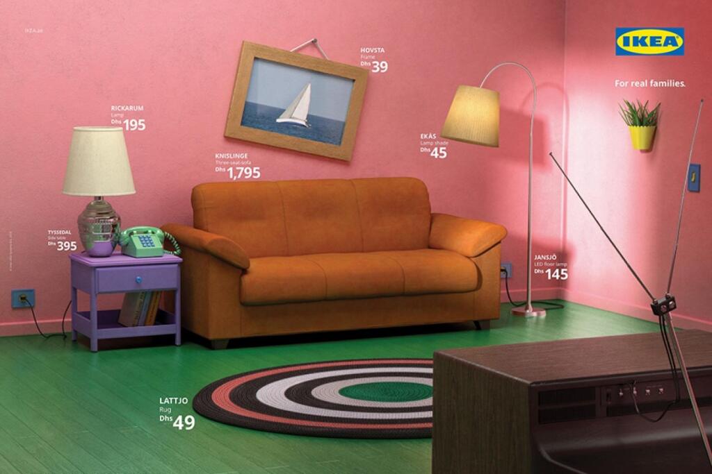 Obývačka Simpsonovcov od Ikea