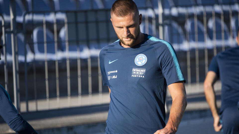 Na snímke slovenský futbalový reprezentant Milan Škriniar počas tréningu pred zápasom Ligy národov s Českom v Senci vo štvrtok 3. septembra 2020. FOTO TASR - Jaroslav Novák