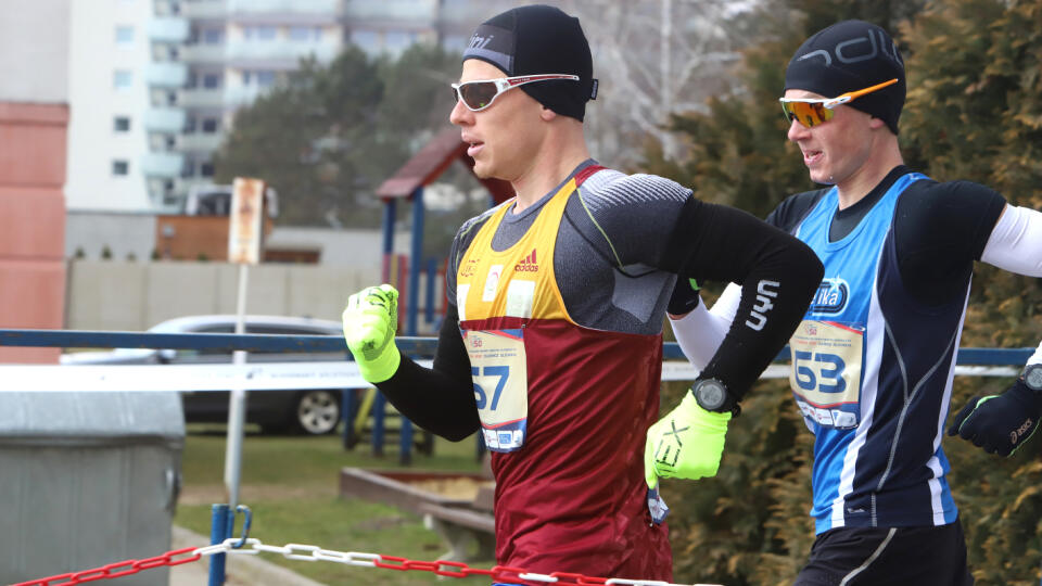 Na snímke slovenský reprezentant Michal Morvay počas jubilejného 40. ročníka Dudinskej päťdesiatky v chôdzi, ktorý je zároveň aj národným šampionátom v Dudinciach 20. marca 2021. FOTO TASR - Ján Krošlák