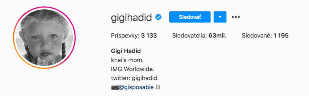 Modelka si zmenila informácie vo svojom profile, kde prezradila meno 4- mesačnej dcérky.