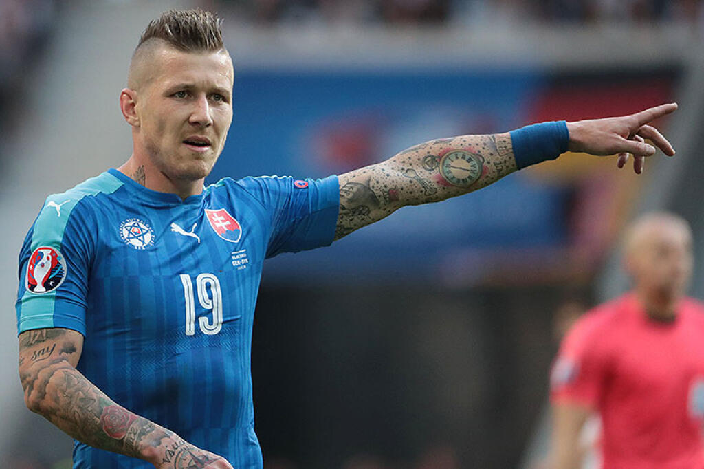 Juraj Kucka v drese slovenskej reprezentácie.