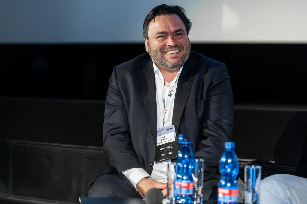 Konferencia organizovaná týždenníkom TREND na tému “Mediálne trendy 2025” v Bratislave. Na snímke Igor Slanina, poverený generálny riaditeľ STVR.