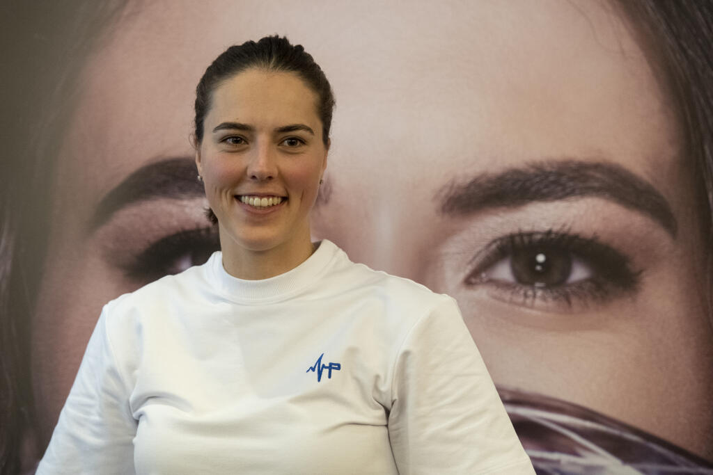Na snímke slovenská reprezentantka v zjazdovom lyžovaní Petra Vlhová počas tlačovej konferencie pred dačiatkom sezóny 11. októbra 2021 v Bratislave.
