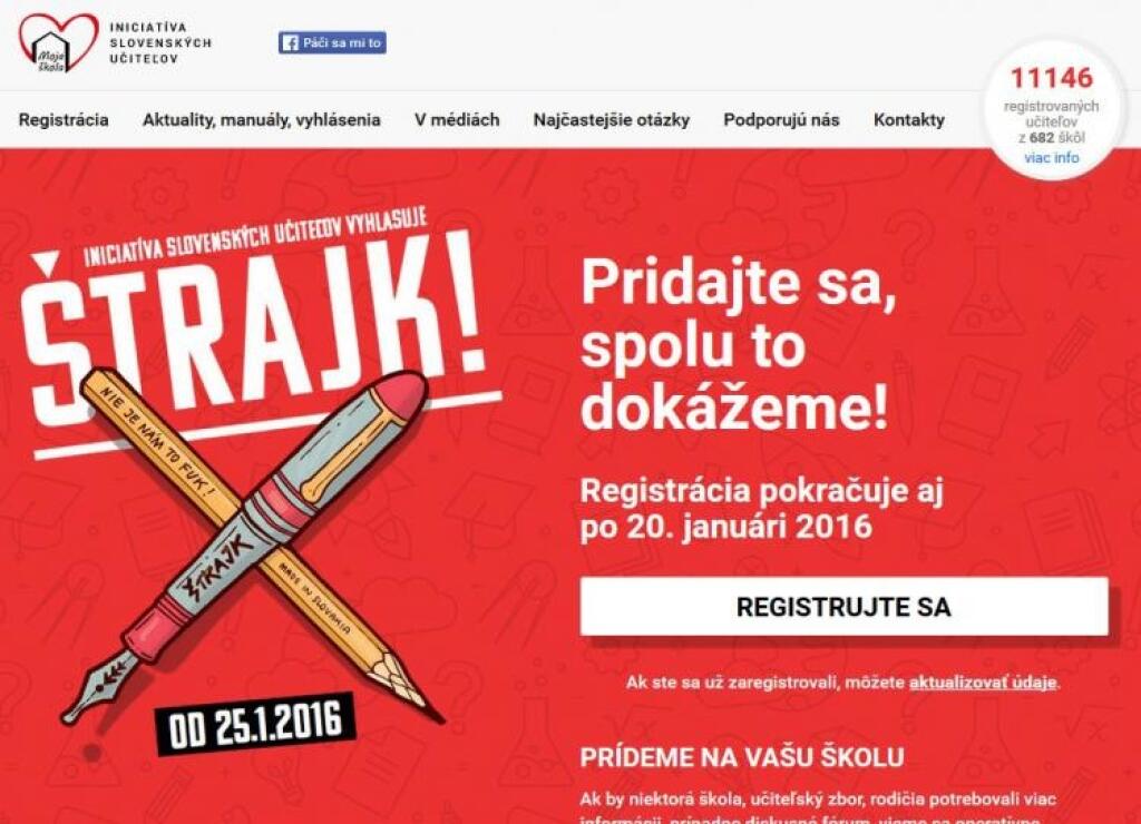 Stránku štrajkujúcich učiteľov napadli „hackeri“