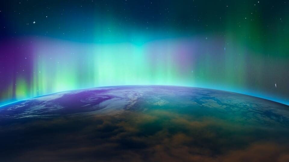 Northern,Lights,Aurora,Borealis,Over,The,Planet,Earth,"elements,Of