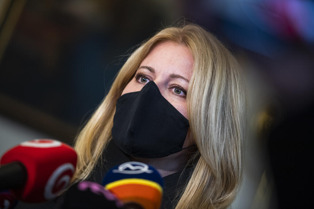 Na snímke prezidentka SR Zuzana Čaputová počas jej vyjadrenia k stretnutiam s politickými lídrami, ktoré absolvovala počas tohto týždňa. V Bratislave 29. septembra 2021. FOTO TASR - Jaroslav Novák