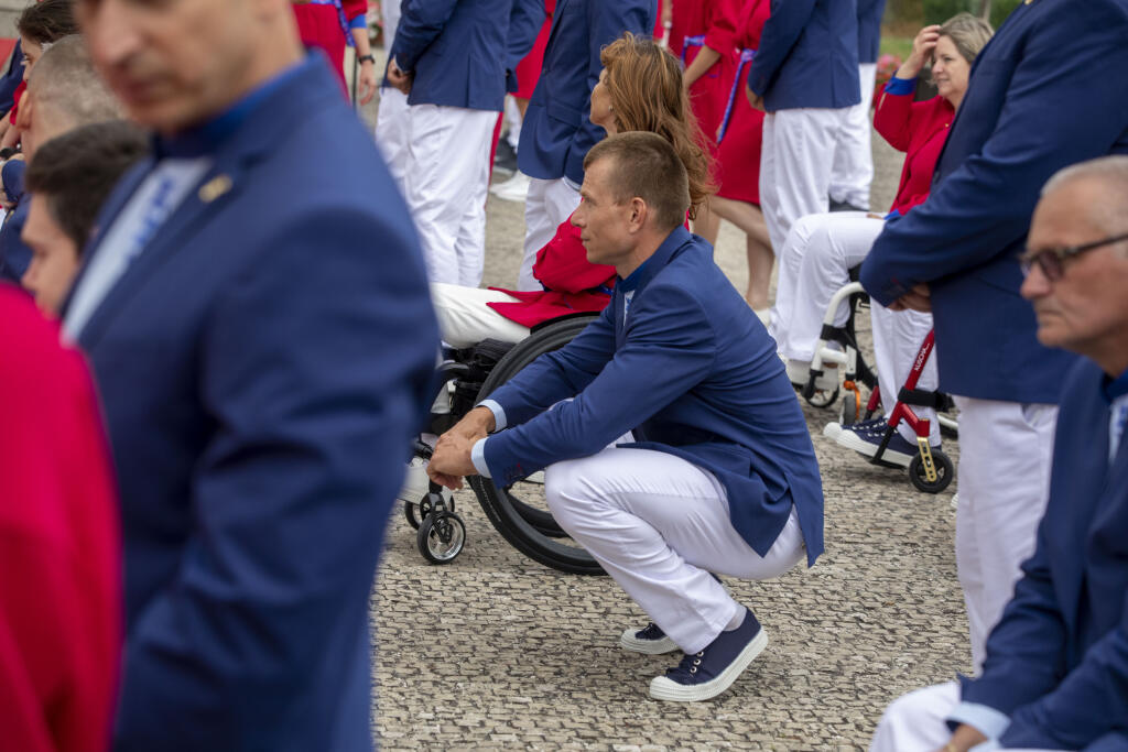 Slovenskí oympionici skladajú prisahu do rúk prezidentky Zuzany Čaputovej pred odletom do Tokia.