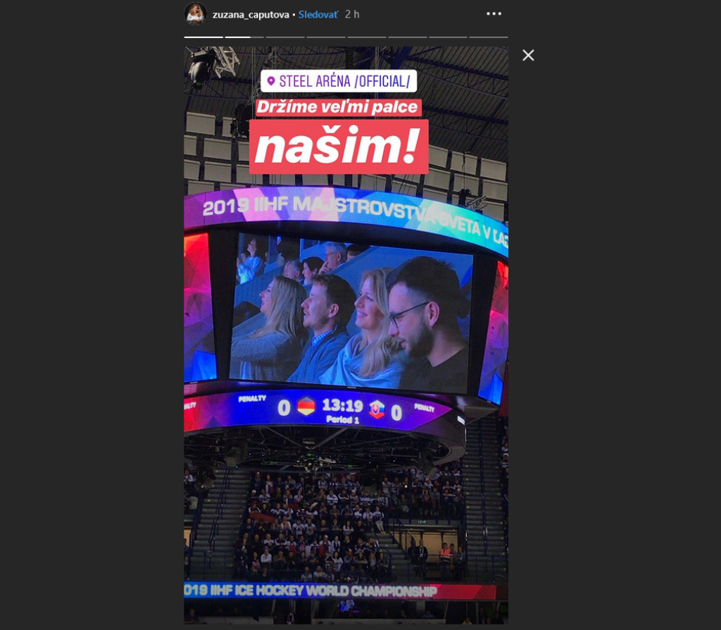 Čaputová aktívne prežívala dianie na ľade a o všetkom informovala aj svojich fanúšikov na instagrame.