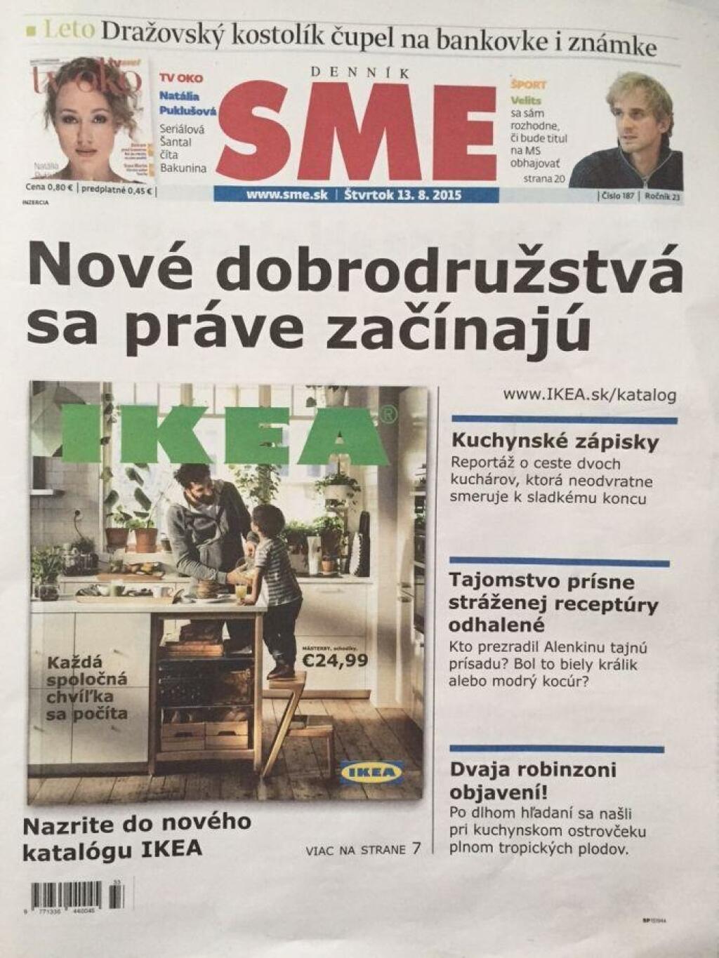 Ikea si kúpila titulku Sme aj Nového Času, promuje nový katalóg