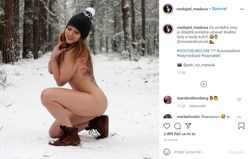 To, že Mašková nemá problém s fotením pikantných záberov, dokazuje pravidelne, často sa predvedie úplne nahá.