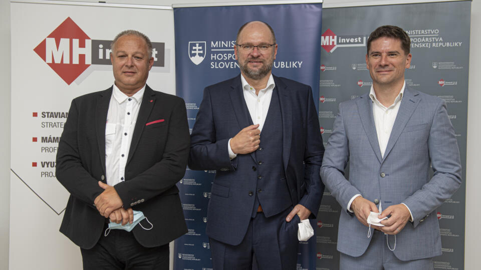 Richard Sulík, Boris Kačáni, Ladislav Matejka tlačová konferencia k zhodnoteniu prvých 100 dní nového vedenia spoločnosti MH INVEST