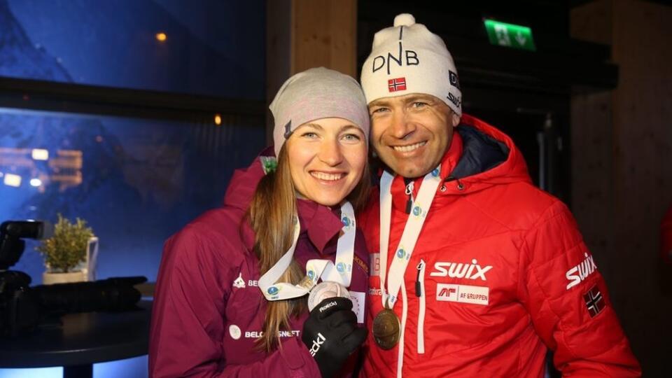 Ole Einar Björndalen a Darja Domračevová.