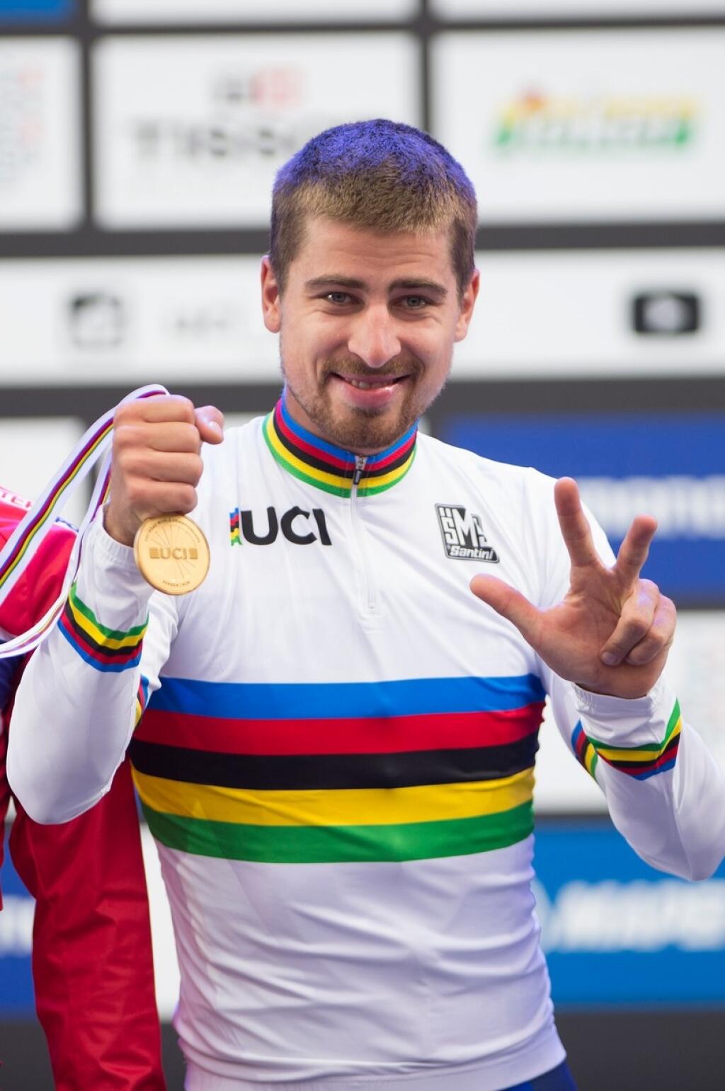 Peter Sagan po titule v Bergene v roku 2017.