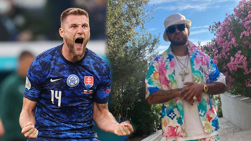 Milan Škriniar a Rytmus vsadili na rovnaké oblečenie.