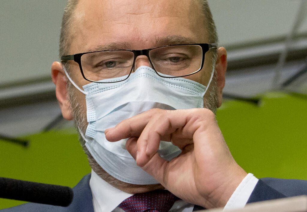 Na snímke predseda SaS Richard Sulík počas tlačovej konferencie na tému Zakročili sme proti postrachu developerov vo štvrtok 21. januára 2021 v Bratislave. FOTO TASR - Martin Baumann