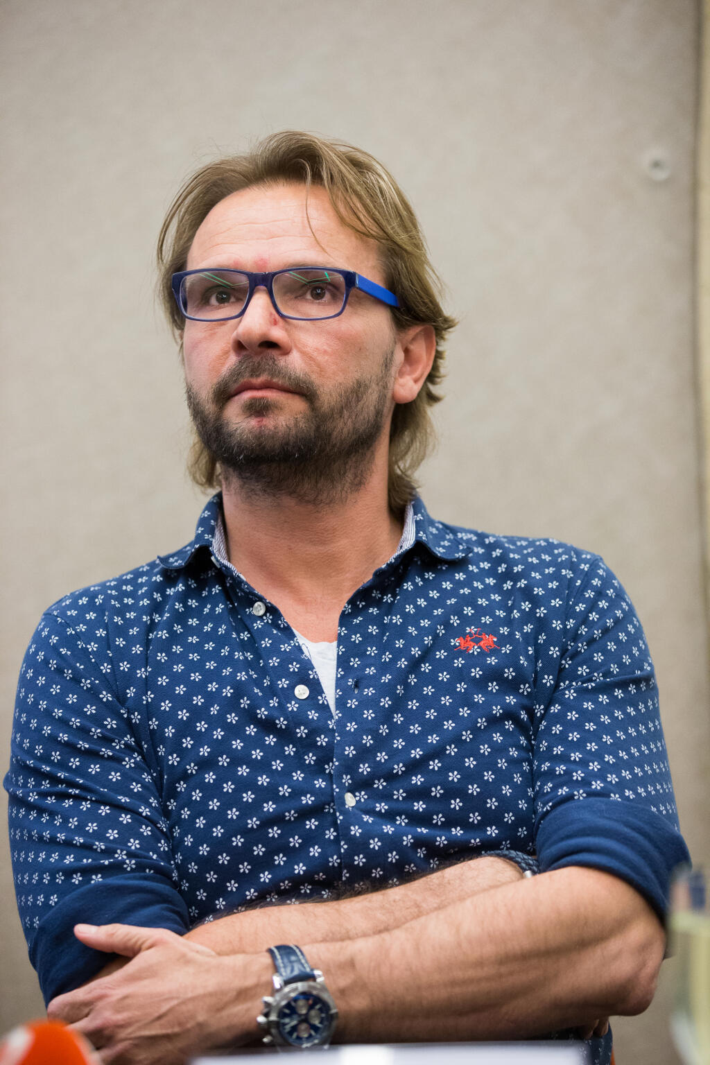 Tlačová konferencia zvolaná k uvedeniu ďaľšieho ročníka tanečného festivalu Chorea v Bratislave. Na snímke Ján Ďurovčík.