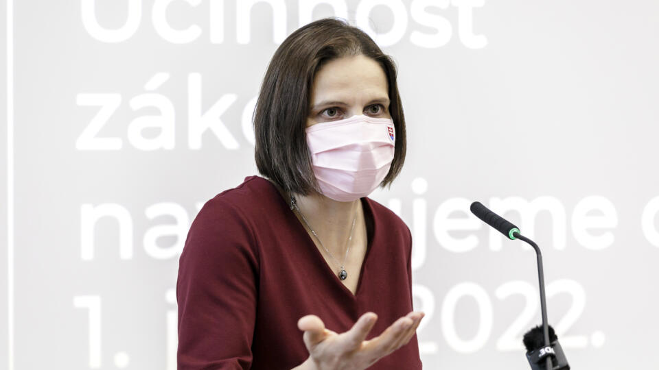 Pictured by the Minister of Justice of the Slovak Republic Mária Kolíková during a press conference on the amendment to the Criminal Code in Bratislava on 1 December 2021. PHOTO TASR - Dano Veselský