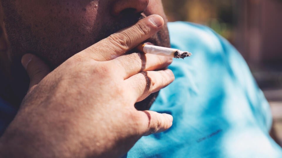 Fat,Man,Smoking,Cigarette,Outdoor,Close,Up