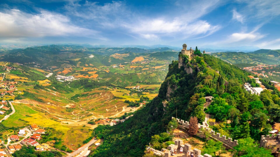 Spectacular,View,Of,The,Castle,Of,San,Marino,,Italy.