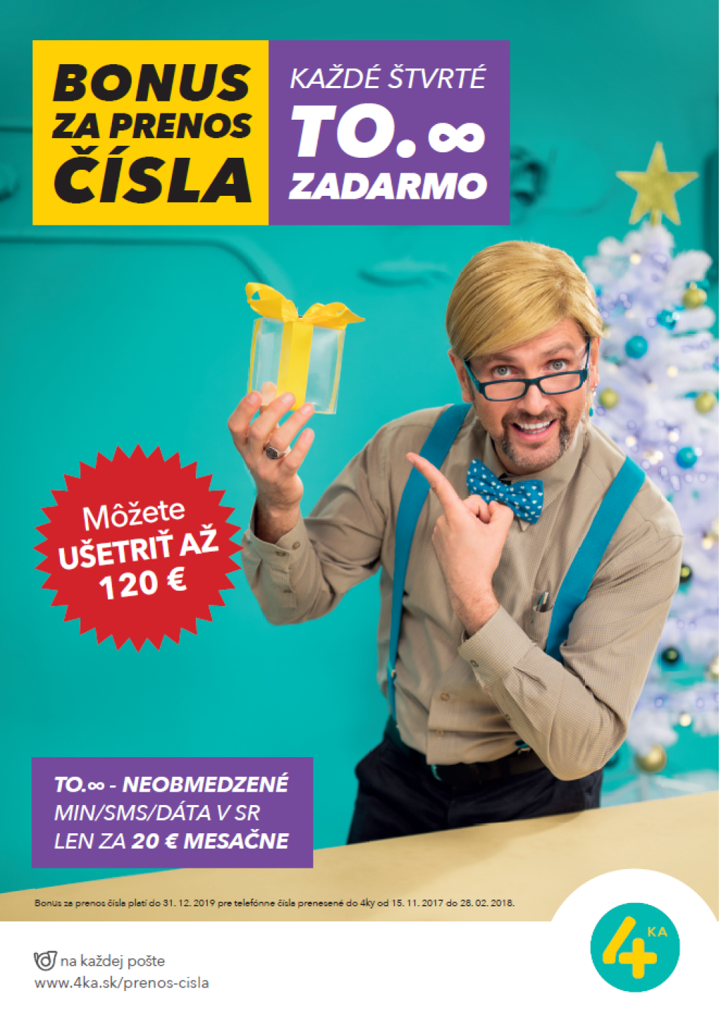 4ka odmeňuje za prenos čísla paušálmi zadarmo na dva roky!
