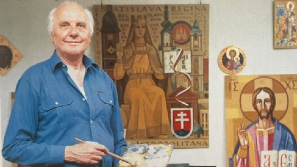 Mikuláš Klimčák (1921-2016) vo svojom ateliéri